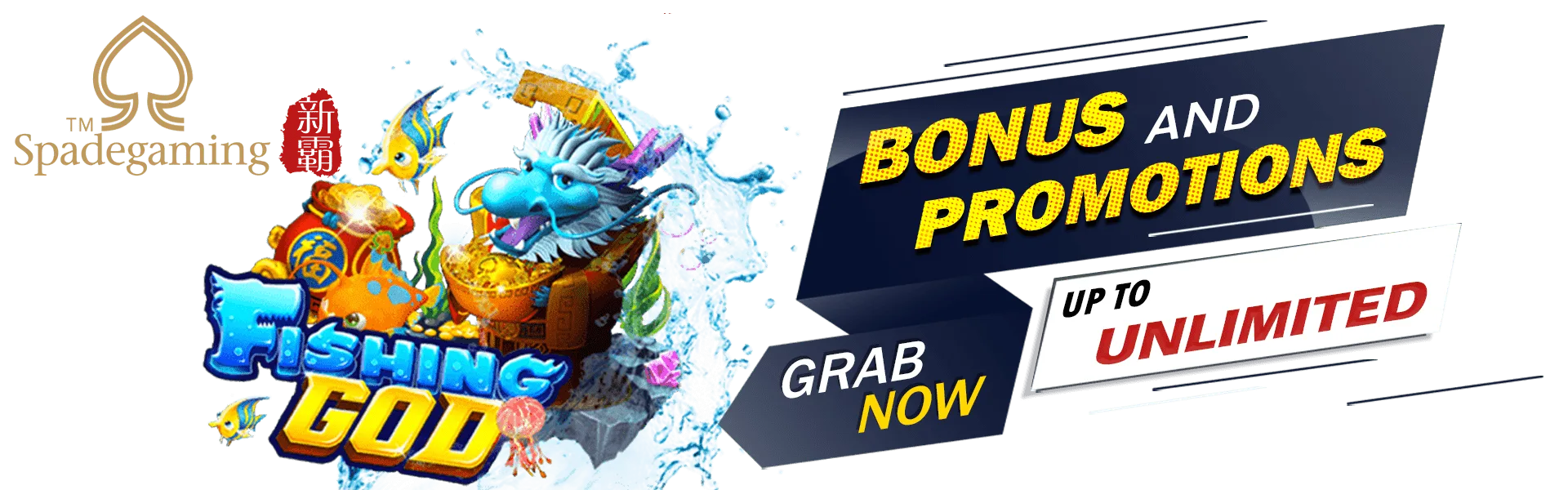 spadegaming fishing god bonus and promotion banner