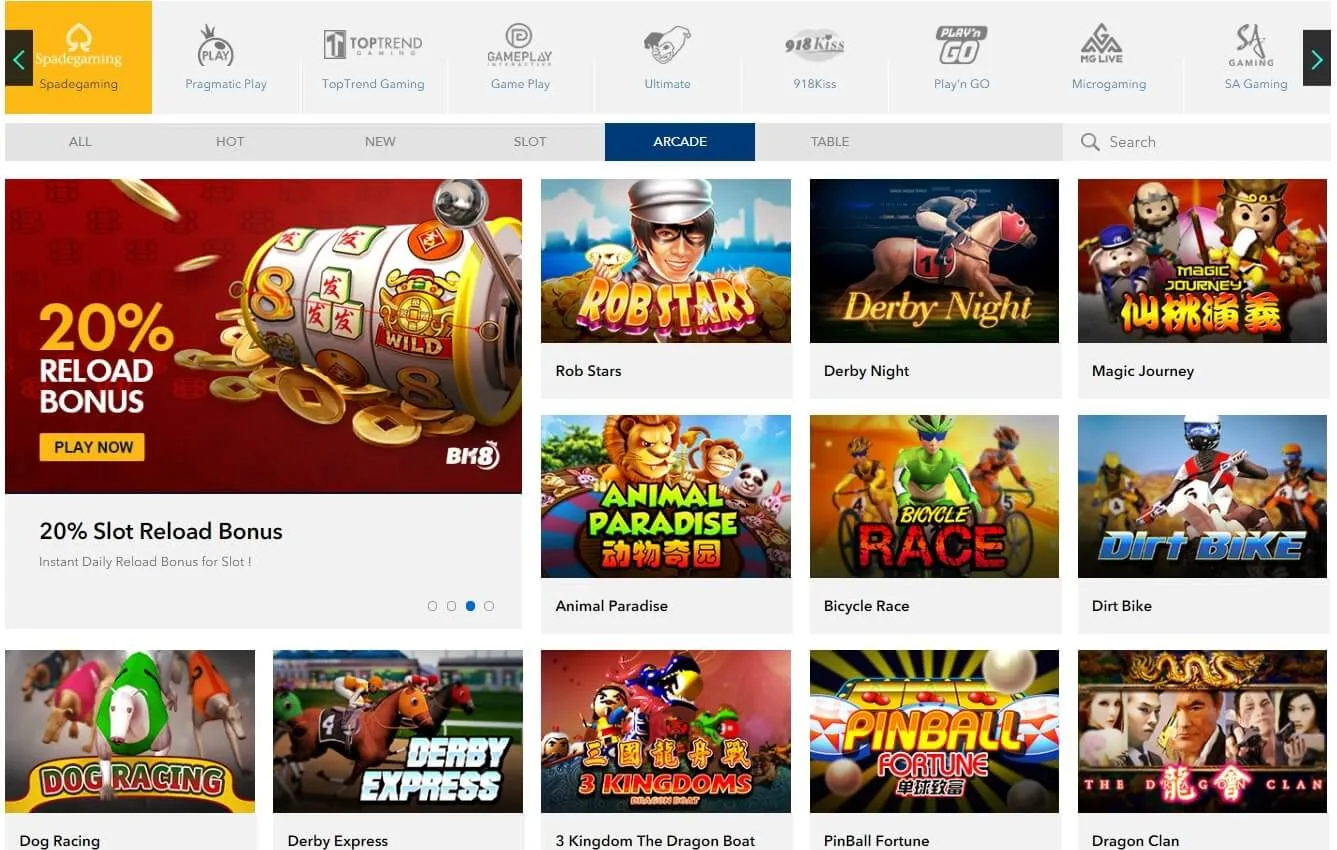 spadegaming slots