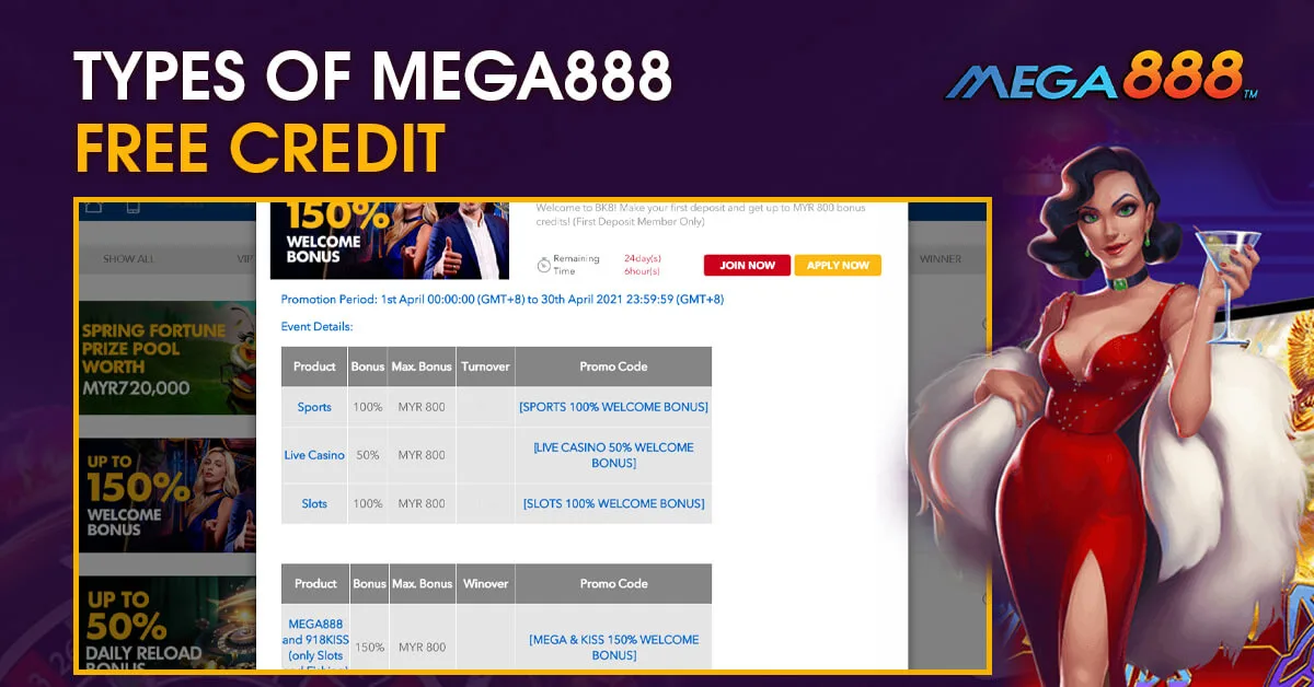 Types-of-Mega888-Free-Credit