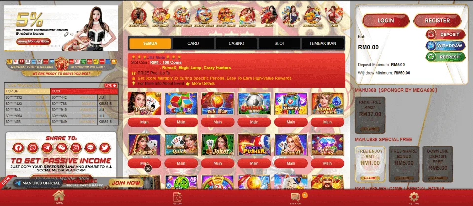 Manu888 Homepage