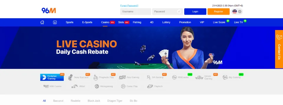 96M Live Casino