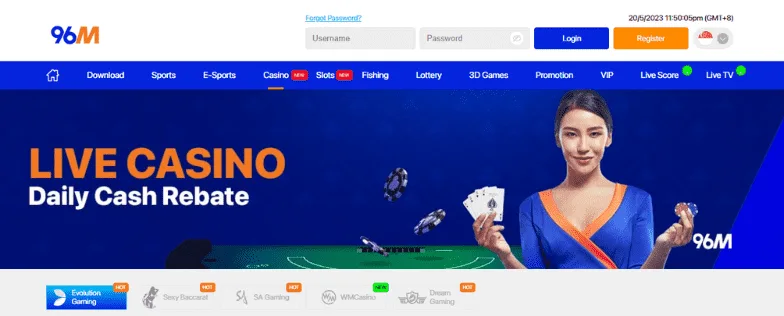 96M Live Casino Singapore
