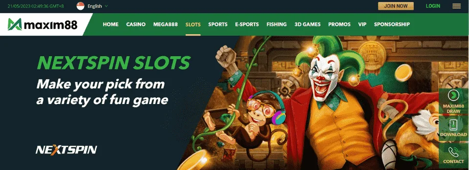 Maxim88 online slot games Singapore