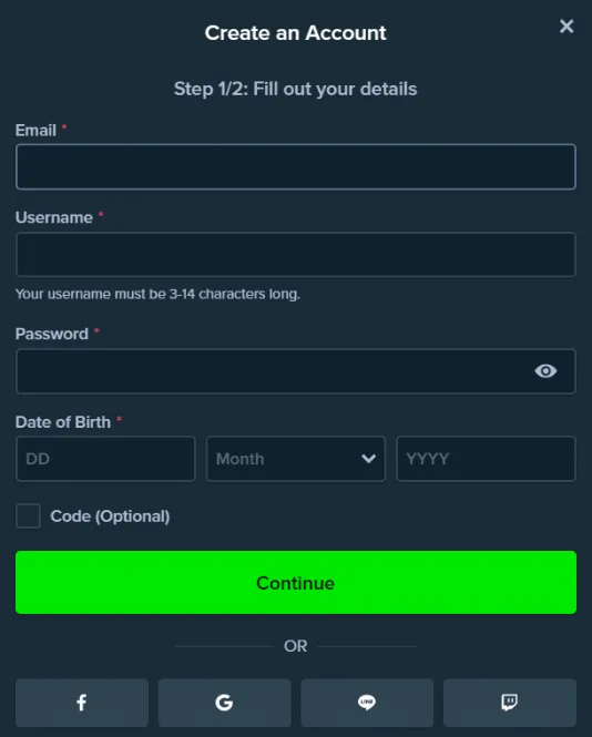 register stake.com account
