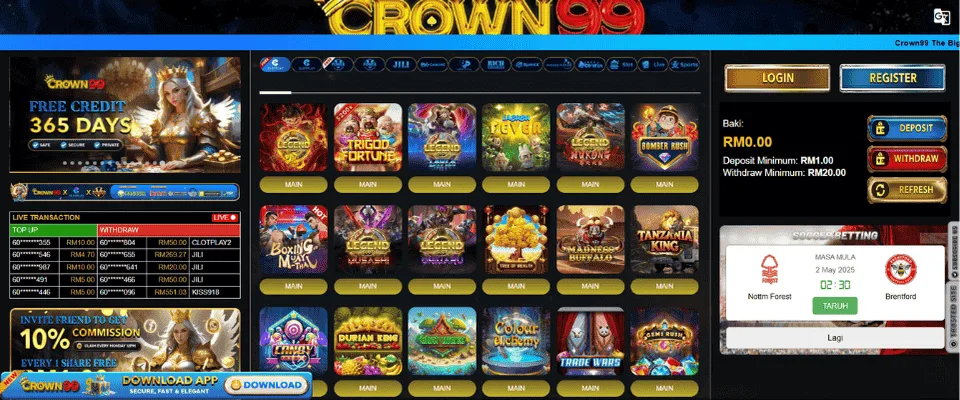 Crown99 homepage